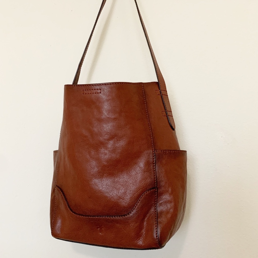 NWT FRYE Leather Side Pocket Hobo bag - Cognac